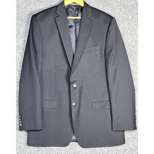 Michael Kors Blazer Suit Jacket‎ Single Breasted Wool Blend Navy Blue Mens 44L